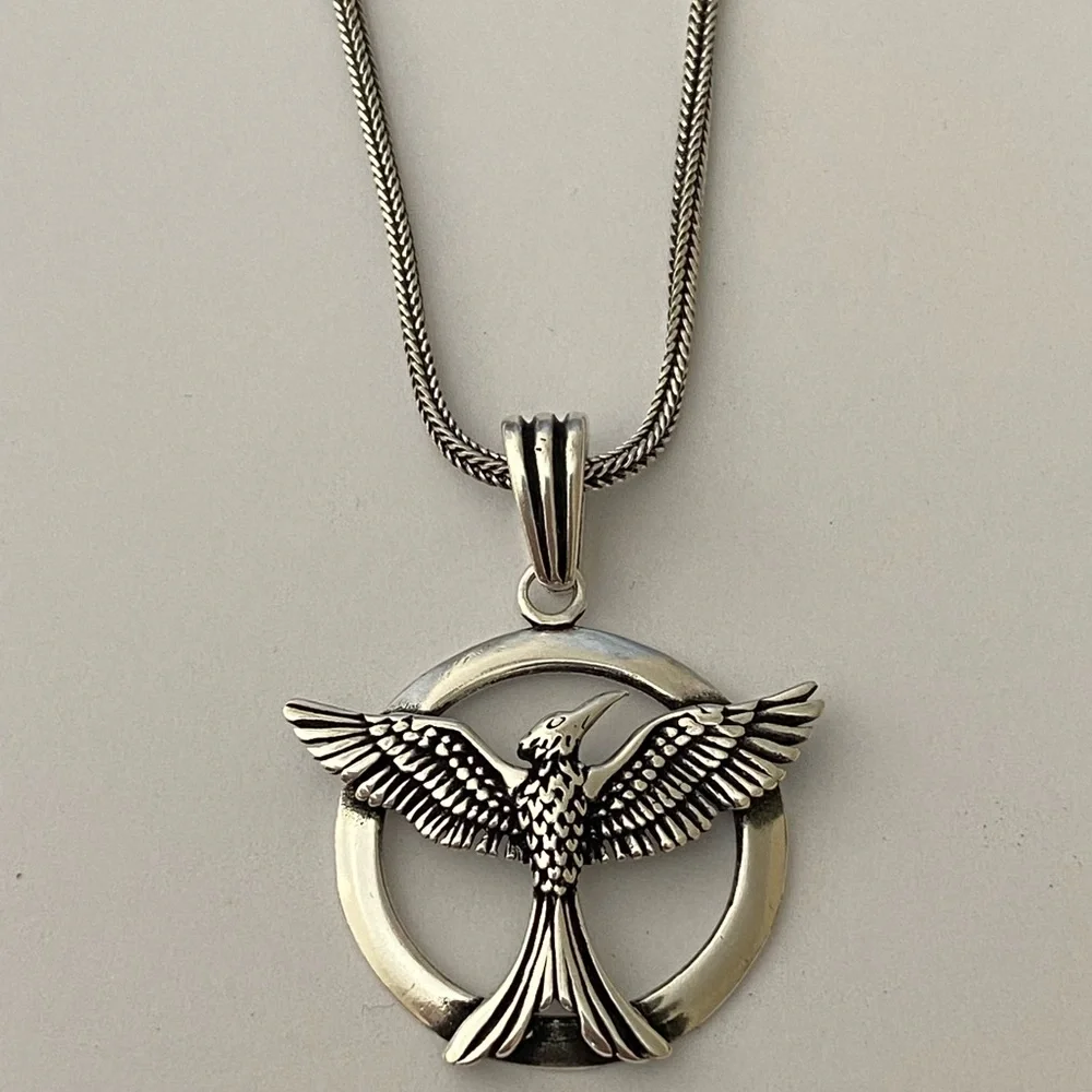 925 silver 19.5” eagle necklace with thick chain Unisex